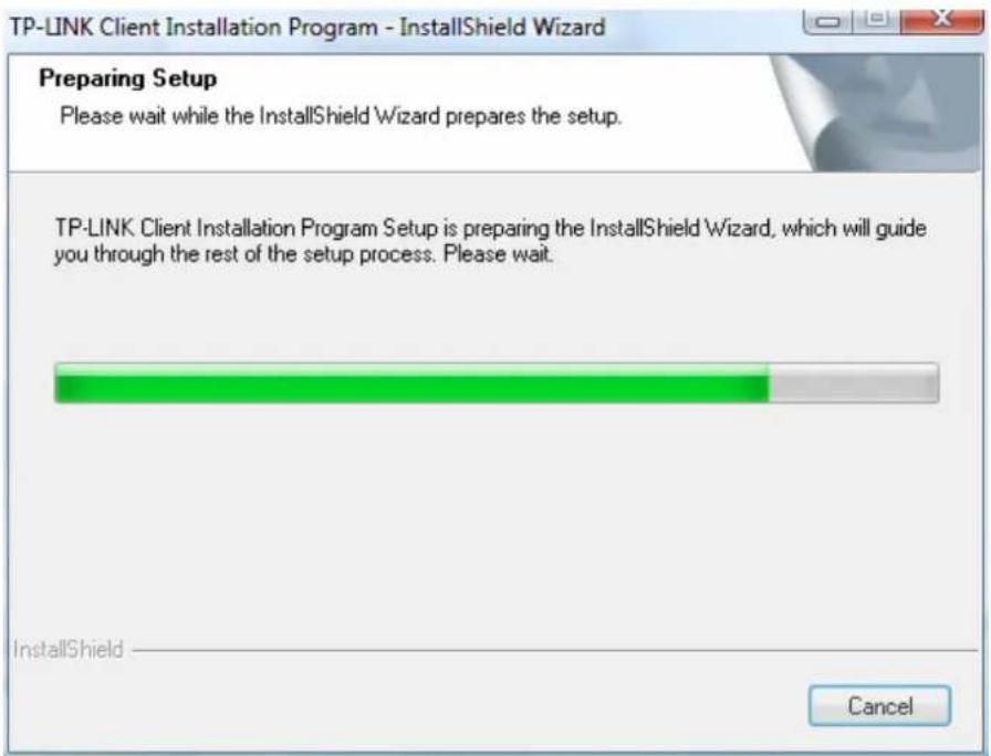 TP-LINK Client Installation Program - InstallShield Wizard Preparing Setup Please wait while the InstallShield Wizard prepares the setup. TP-LINK Client Installation Program Setup is preparing the InstallShield Wizard, which will guide you through the rest of the setup process. Please wait. InstallShield Cancel
