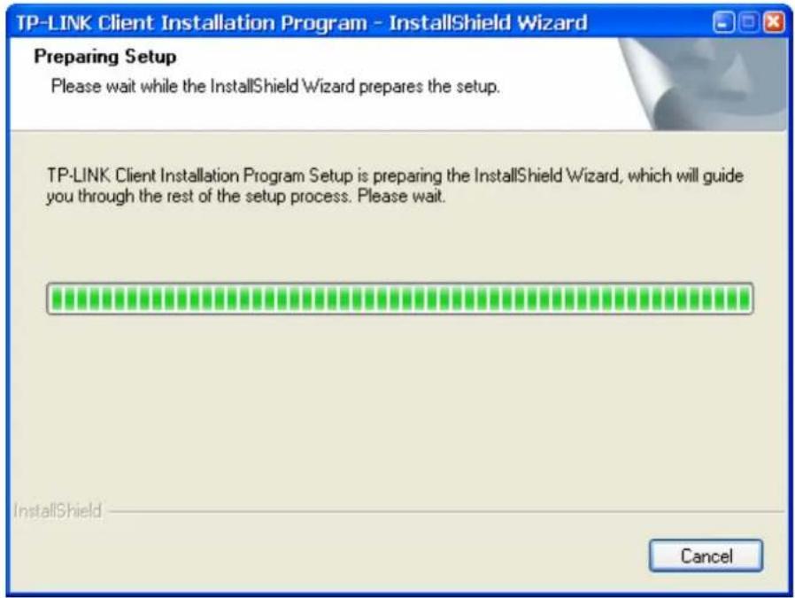 TP-LINK Client Installation Program - InstallShield Wizard Preparing Setup Please wait while the InstallShield Wizard prepares the setup. TP-LINK Client Installation Program Setup is preparing the InstallShield Wizard, which will guide you through the rest of the setup process. Please wait. InstallShield Cancel