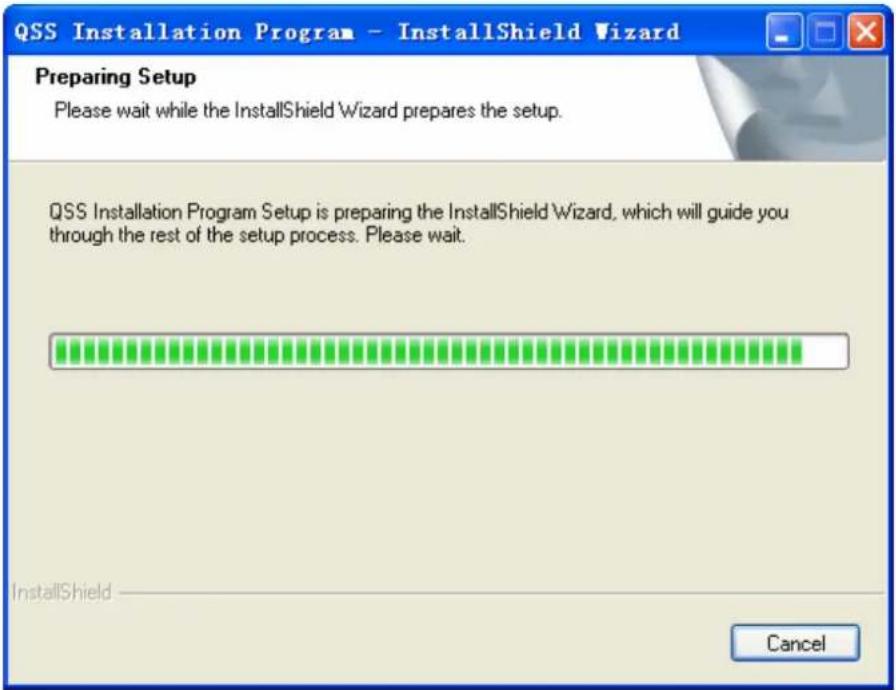 QSS Installation Program - InstallShield Wizard Preparing Setup Please wait while the InstallShield Wizard prepares the setup. QSS Installation Program Setup is preparing the InstallShield Wizard, which will guide you through the rest of the setup process. Please wait. InstallShield Cancel