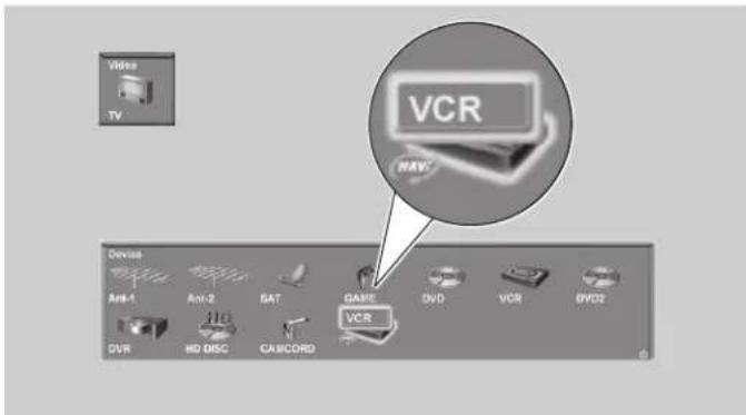 Video TV VCR NAV Device Ant-1 Anti-2 SAT GAME DVD VCR GVD2 DVR HD DISC CA/RCORD VCR