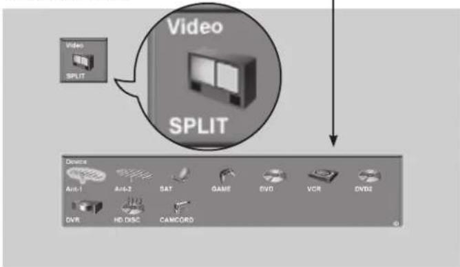 Video SPLIT Video SPLIT Devices Auto-1 Auto2 SAT GAME DVD VCR DVD2 DVR HD.DISC CAMCORD