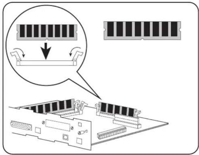 Diagram illustrating memory chip structure with magnified view of internal components and component layout
