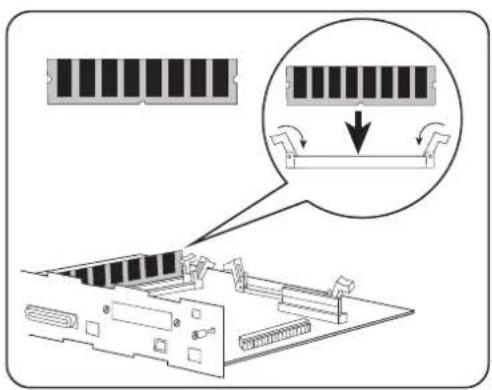 Diagram illustrating memory chip disassembly process with labeled components and magnified view