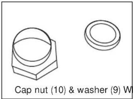Cap nut (10) & washer (9) W