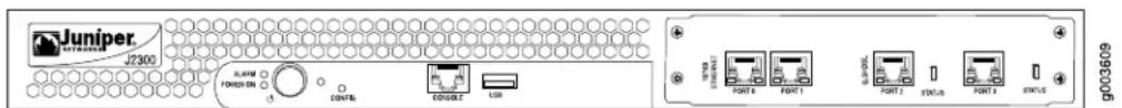 Juniper J2300 FLAM TOMES ON CONTR. COSURE 2 USB POWER ELEMON PORT 6 PORT 1 5.000V PORT 2 STATUS PORT 3 STATUS p003609