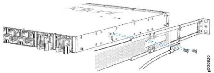 Technical diagram of an electronic device showing internal components and labeled ports, including a cable connector and terminal block.