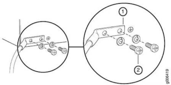 Technical diagram showing a mechanical assembly with labeled parts and a magnified inset view of the main component.