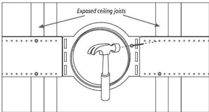 Exposed ceiling joists