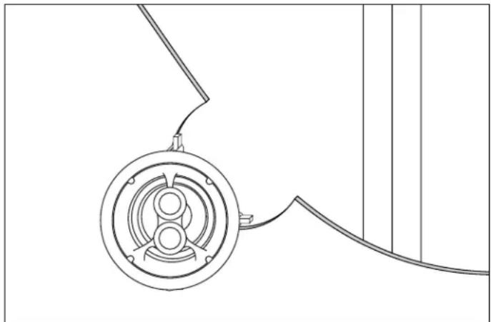 Pure technical line drawing of a mechanical component without any text, numbers, or symbols