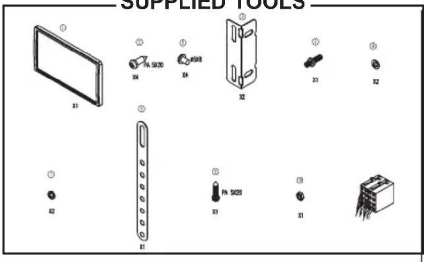 SUPPLIED TOOLS ① X3 ② X4 ③ X4 ④ X2 ⑤ X1 ⑥ X2 ⑦ X2 ⑧ X1 ⑨ X1