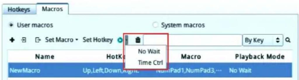 Hotkeys Macros User macros System macros + Set Macro Set Hotkey By Key Name HotKe Macro Playback Mode NewMacro Up,Left,Down,Right...NumPad1,NumPad3,... No Wait