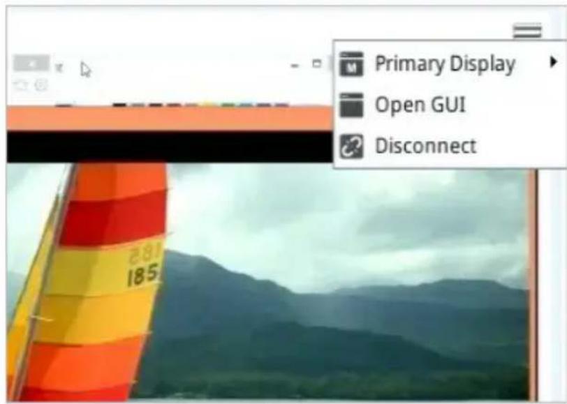 Primary Display Open GUI Disconnect
