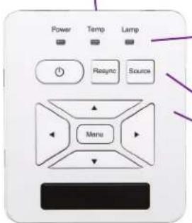 Power Temp Lamp Resync Source Menu