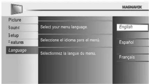 MAGNAVOX 40MF430B - Language Selection - 1