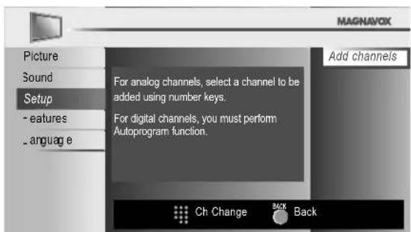 MAGNAVOX 40MF430B - Add Channels - 2