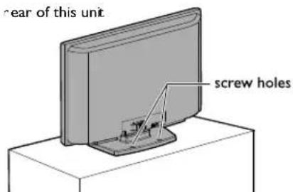 MAGNAVOX 40MF430B - Fixing the Unit on Your Furniture - 1