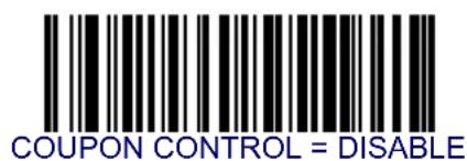 COUPON CONTROL = DISABLE