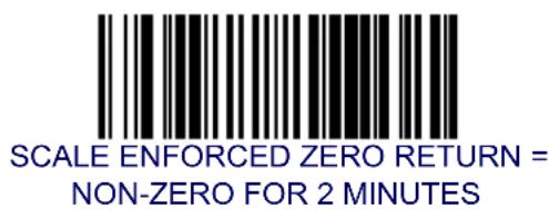 SCALE ENFORCED ZERO RETURN = NON-ZERO FOR 2 MINUTES