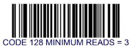 CODE 128 MINIMUM READS = 3