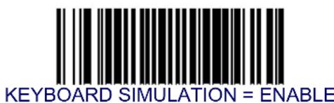 KEYBOARD SIMULATION = ENABLE