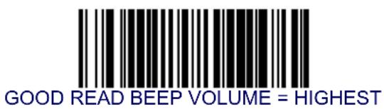 GOOD READ BEEP VOLUME = HIGHEST