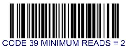 CODE 39 MINIMUM READS = 2