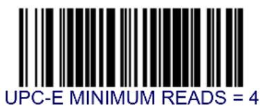 UPC-E MINIMUM READS = 4