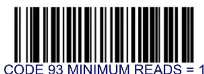 CODE 93 MINIMUM READS = 1