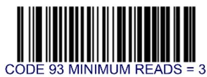 CODE 93 MINIMUM READS = 3