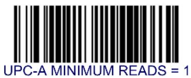 UPC-A MINIMUM READS = 1