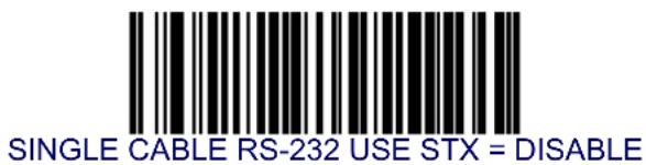 SINGLE CABLE RS-232 USE STX = DISABLE