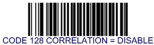 CODE 128 CORRELATION = DISABLE