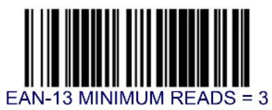 EAN-13 MINIMUM READS = 3