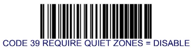 CODE 39 REQUIRE QUIET ZONES = DISABLE