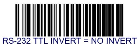 RS-232 TTL INVERT = NO INVERT