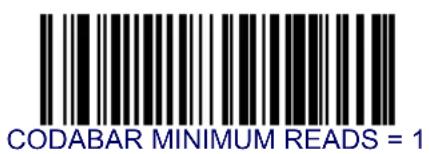 CODABAR MINIMUM READS = 1