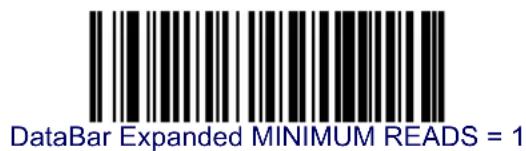 DataBar Expanded MINIMUM READS = 1