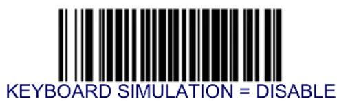 KEYBOARD SIMULATION = DISABLE