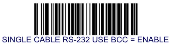 SINGLE CABLE RS-232 USE BCC = ENABLE