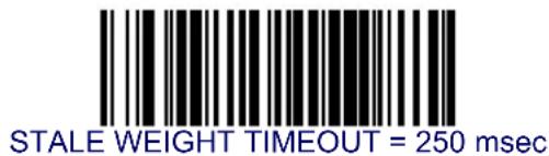 STALE WEIGHT TIMEOUT = 250 msec
