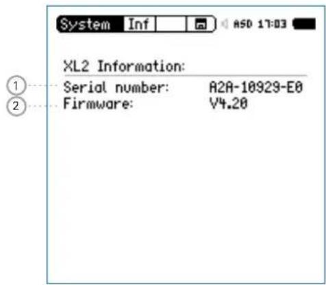 XL2 Information: Serial number: A2A-10929-E0 Firmware: V4.20