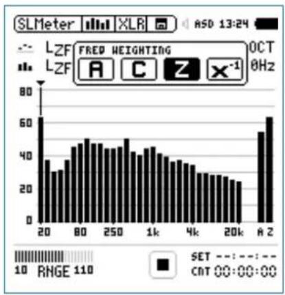 NTi Audio M2211 - Select RTA Frequency Weighting - 1