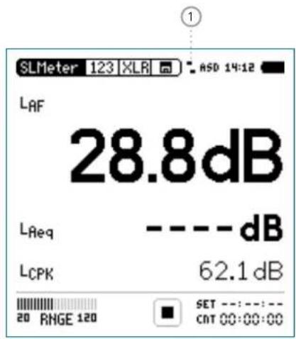 SLMeter 123 XLR ASD 14:12 LAF 28.8dB LReq ----dB LCPK 62.1dB 20 RMGE 120 SET ---:---: CNT 00:00:00