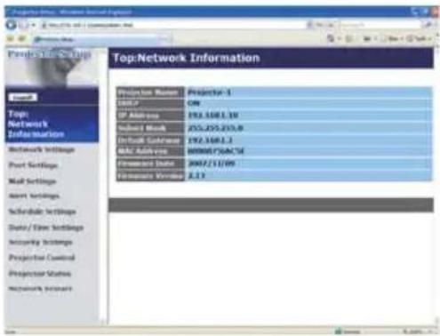 Top-Network Information Project Name Projector 1 SNCP CM IP Address 193.108.1.10 Submit Mesh 275.275.275.8 Default Customer 192.108.1.1 MAC Address 80005*6AC*14 Forward Date 2007/11/09 Foreword Version 2.1.1