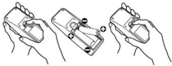 HITACHI CP-X306 - Installing the batteries - 1