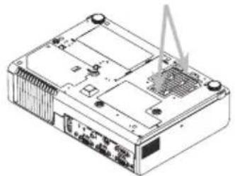 HITACHI CP-RS57 - Position the air filter and filter cover into place. - 1