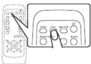 Diagram showing two remote control panels with labeled buttons and a cursor pointing to the first panel.