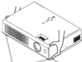 HITACHI CP-RS57 - Adjusting the projector's elevator - 1