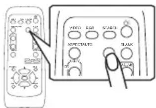 Diagram showing two electronic control panels with labeled buttons and a hand pointing to one panel.