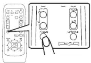 Diagram showing two connected electronic devices with labeled ports and a hand pointing to one port, likely illustrating a control or interface setup.